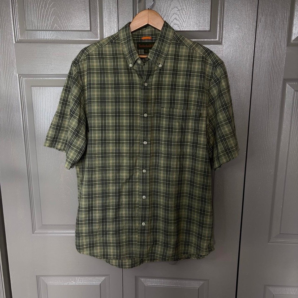 Timberland plaid button up shirt  size large y2k skater preppy summer